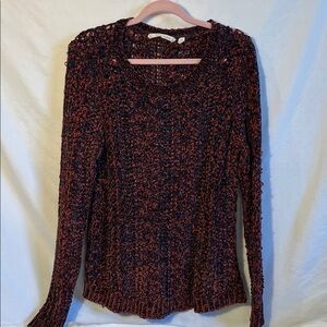 Soft Surroundings dark blue and Orange Sweater